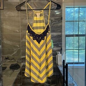 Daytrip Yellow and Black Striped Top